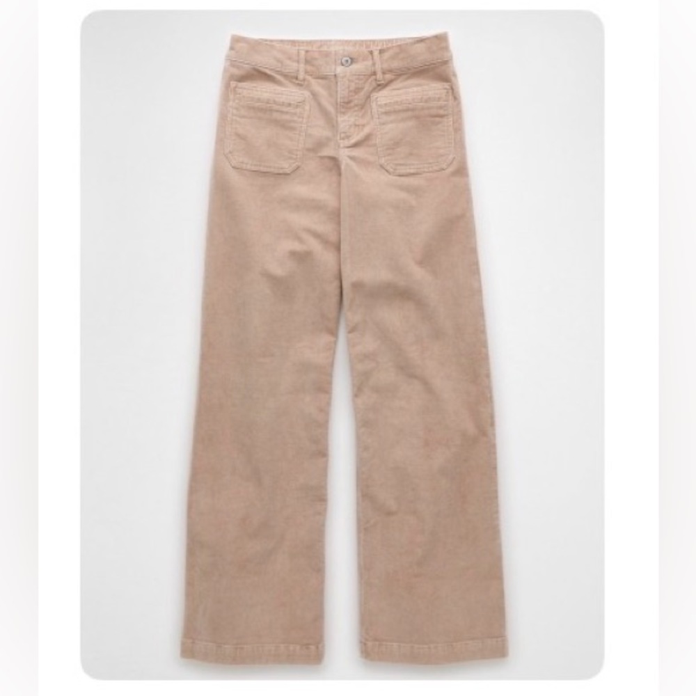 American Eagle Stretch Corduroy Low Rise Baggy Wide Leg Pants - Picture 2 of 12